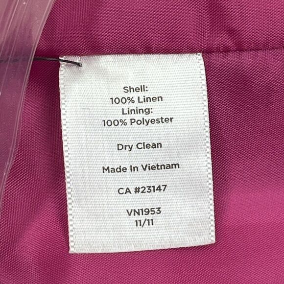 Talbots Linen Blazer Women Size 16 Petite Pink Office Lined Barbiecore - Picture 9 of 10